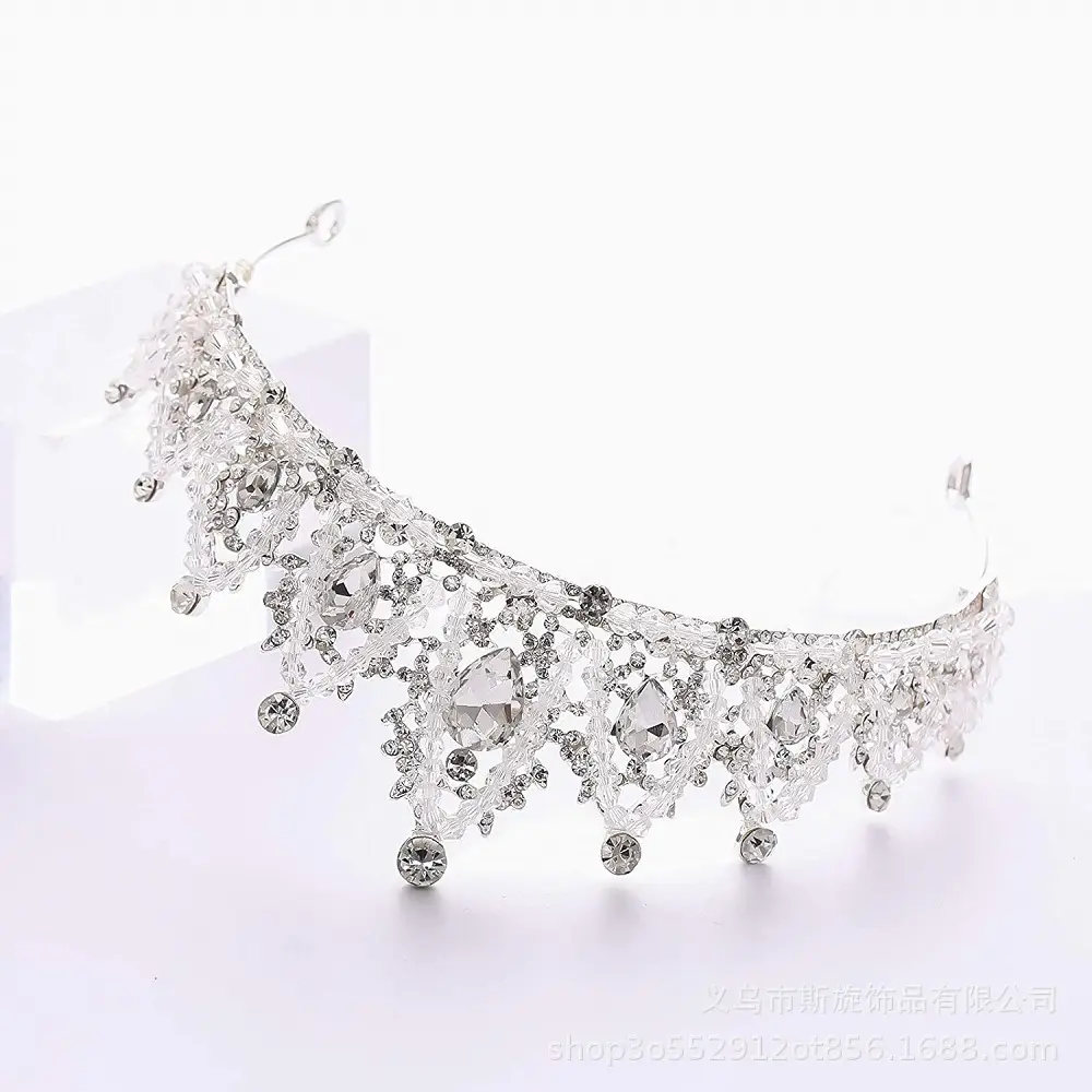 Korean Style Diamond Crown Updo Bridal Accessory - Image 16