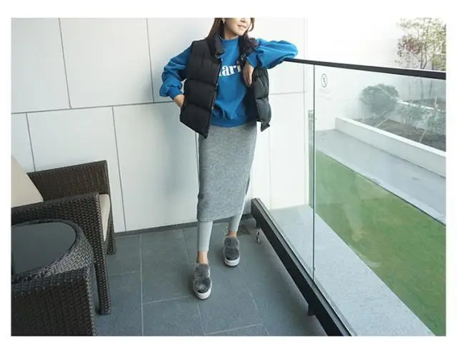 Women's Fake Two-Piece Leggings Set Grey Black Winter Warm Outerwear — feature 5