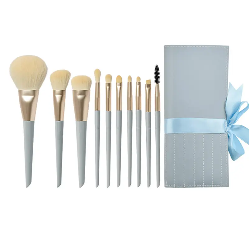 Cangzhou 10-Piece Makeup Brush Set with Animal Hair Brushes - Image 35