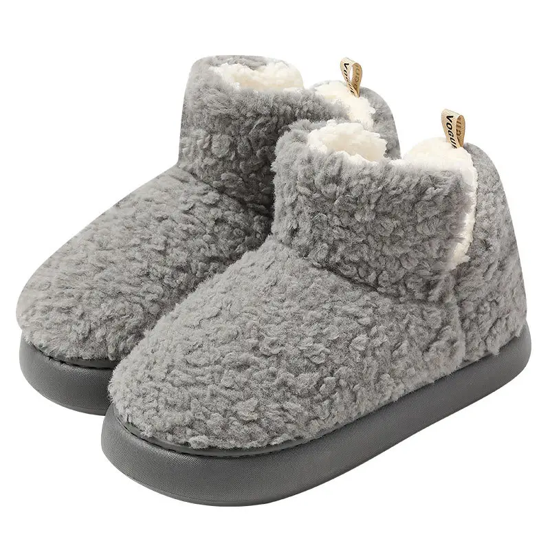 Home Cotton Slippers for Women Winter Bag Heel Indoor Home Plush Warm Men's High-Top Woolen Cotton Shoes Men's Winter Wholesale