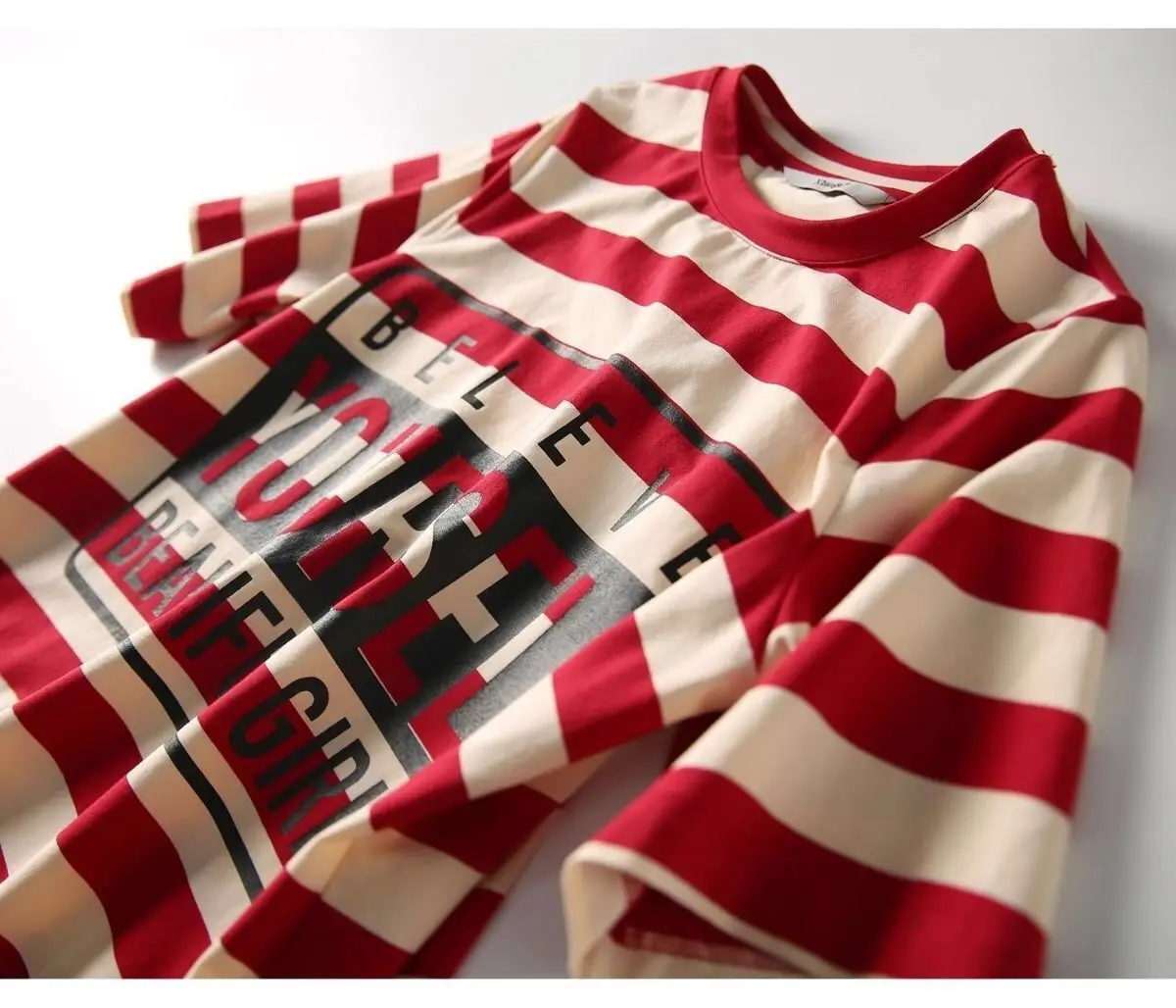 Women Korean Stripe Printed Mid-Length Dress — feature 12