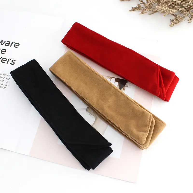 Women Woolen Belt Coat Black Round Buckle Wide Bow - Image 3