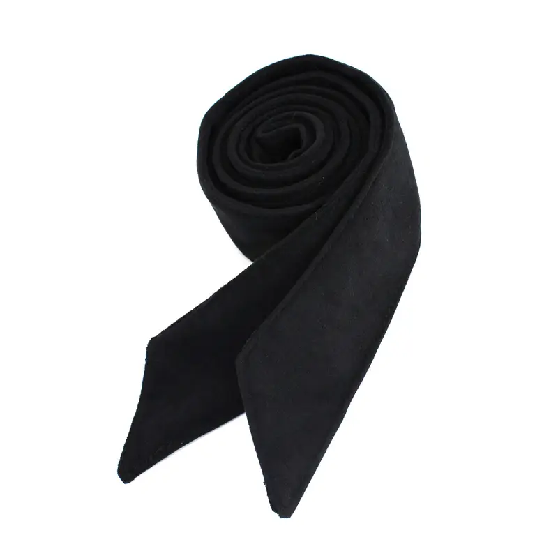 Women Woolen Belt Coat Black Round Buckle Wide Bow - Image 6