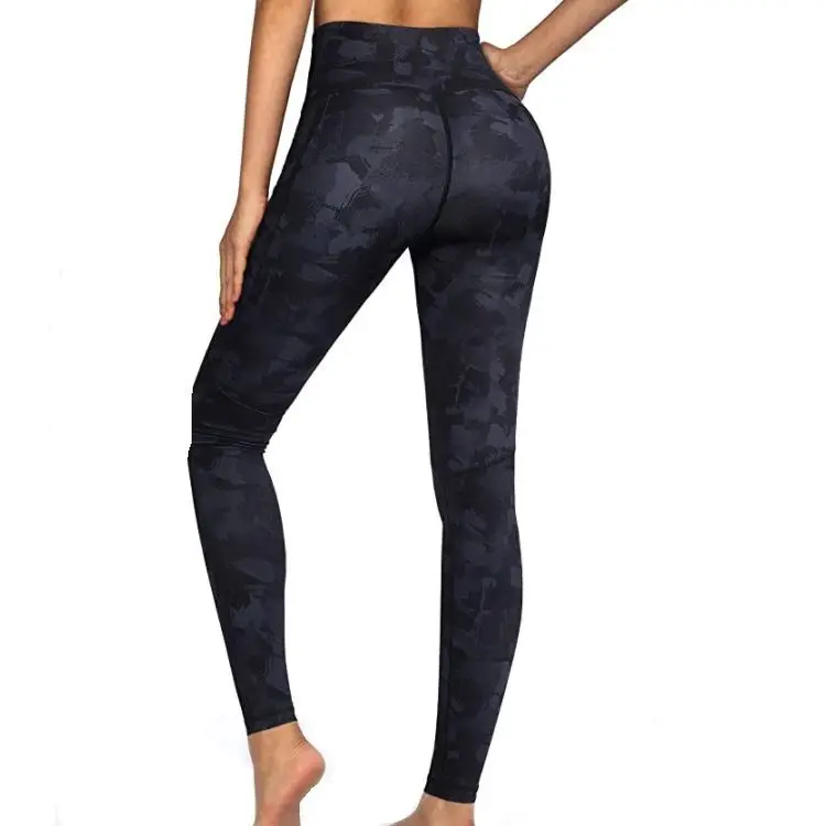 High-Elastic Printed Running Leggings Grey Xy493 - Image 13