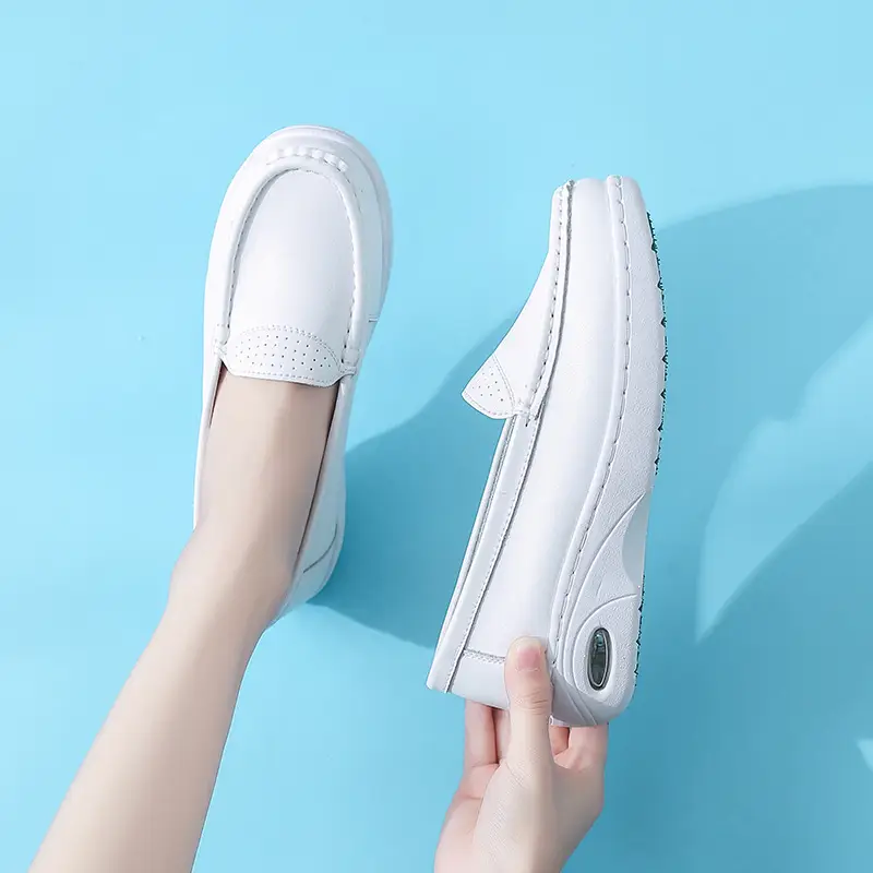 In-Stock Air-Cushioned Nurse Shoes with Wedge Heels, New Foreign Trade Model for Spring and Autumn, Flat-Soled, Comfortable, Korean Style, Hospital Professional Work Shoes