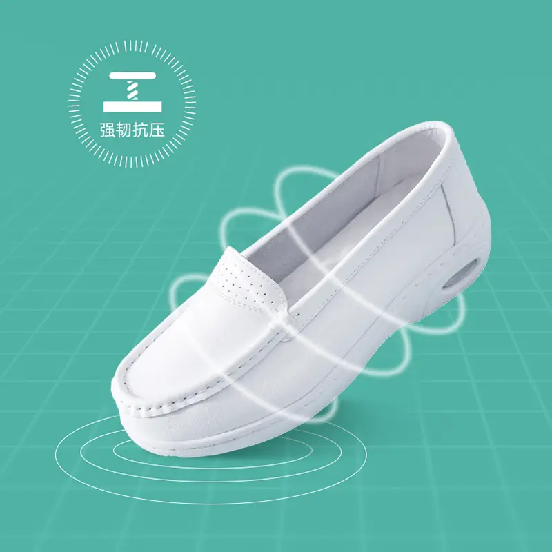 In-Stock Air-Cushioned Nurse Shoes with Wedge Heels, New Foreign Trade Model for Spring and Autumn, Flat-Soled, Comfortable, Korean Style, Hospital Professional Work Shoes