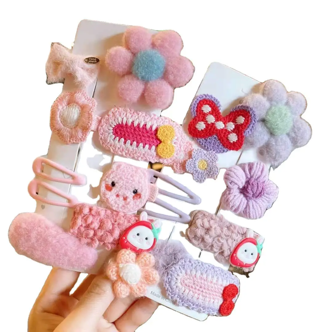 Cute Plush Hairpins for Girls Pink Princess Design - Image 12