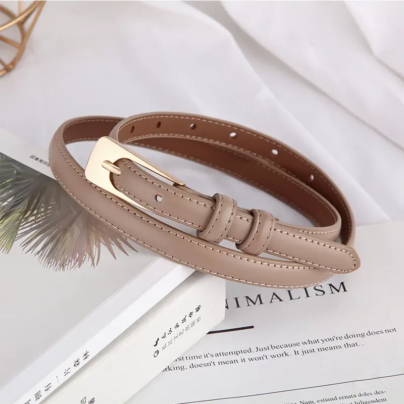 Women White Leather Belt Casual Wear
