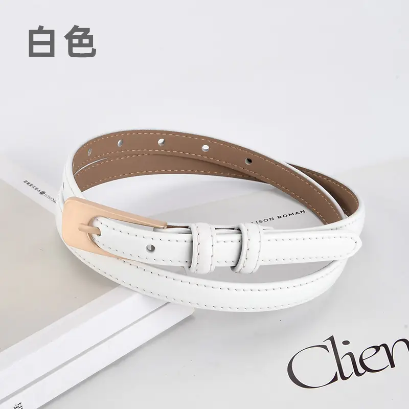 Women White Leather Belt Casual Wear - Image 8