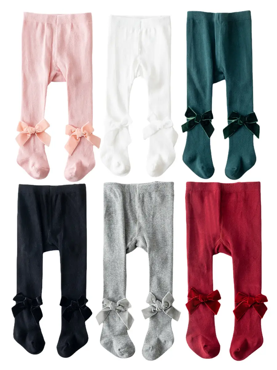 Velvet Bow Baby Tights European American Style - Image 9