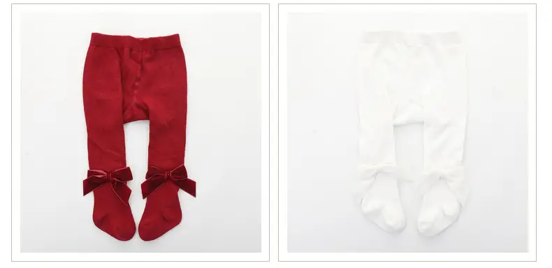 Velvet Bow Baby Tights European American Style — feature 11