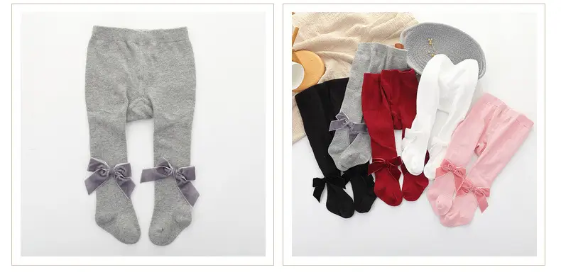 Velvet Bow Baby Tights European American Style — feature 13