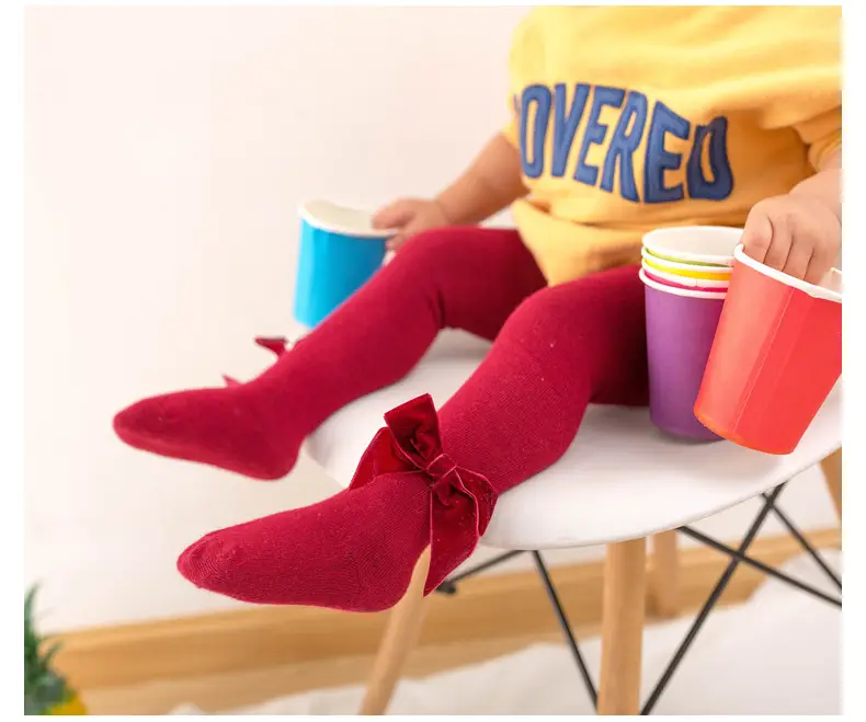 Velvet Bow Baby Tights European American Style — feature 22