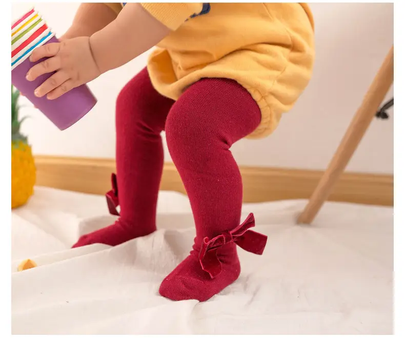 Velvet Bow Baby Tights European American Style — feature 23