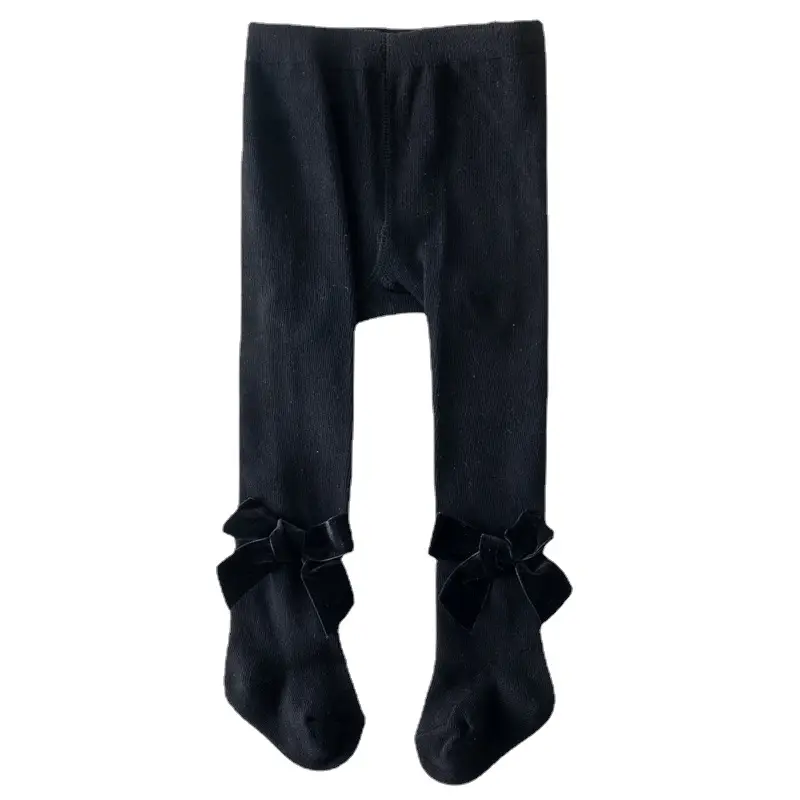 Velvet Bow Baby Tights European American Style - Image 2