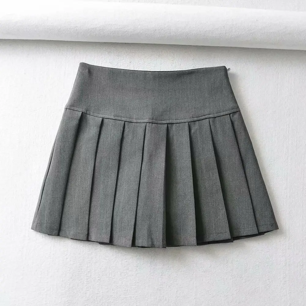 Black High Waist Pleated Skirt Women Korean Style - Image 2