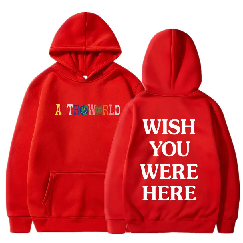 Yellow Hooded Sweatshirt with "Wish You Were Here" Print - Image 14