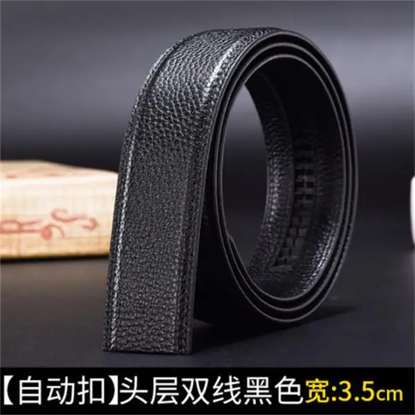 Men Genuine Leather Belt Litchi Pattern Pin Buckle - Image 3