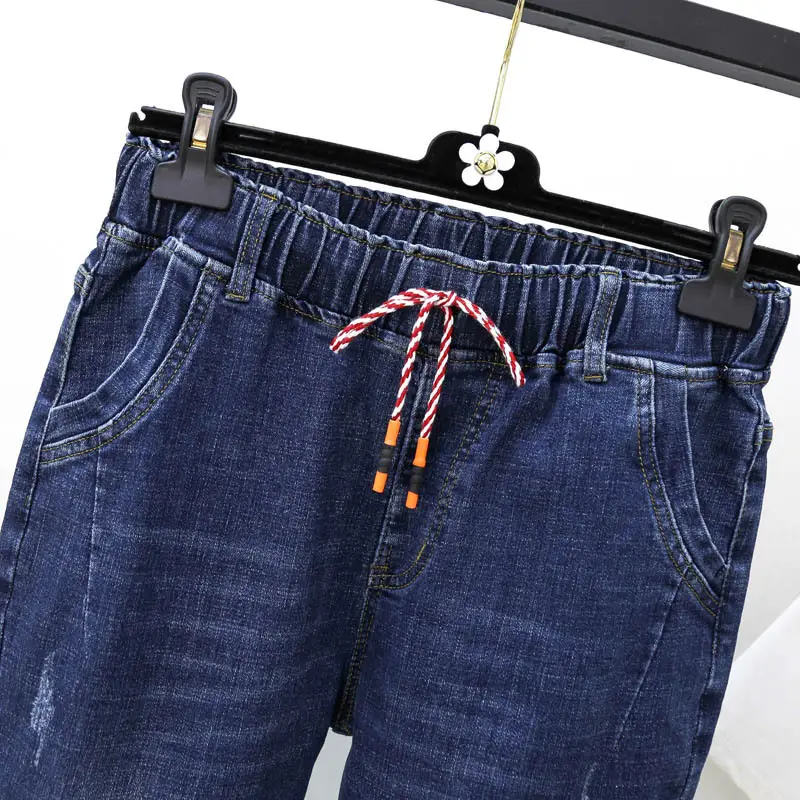 New Plus Size Elastic Harlan Jeans Women Blue