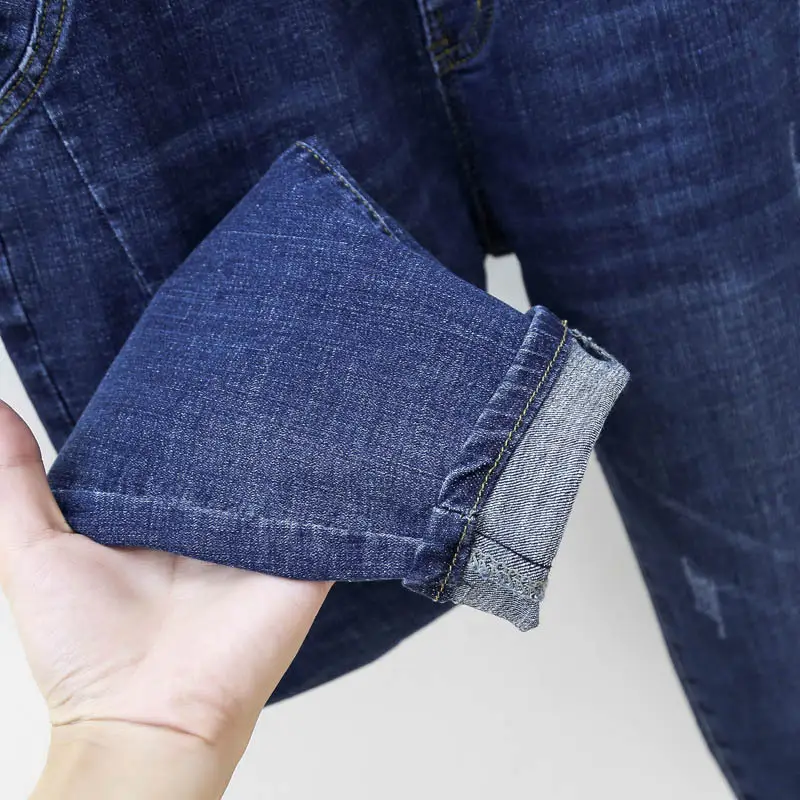 New Plus Size Elastic Harlan Jeans Women Blue