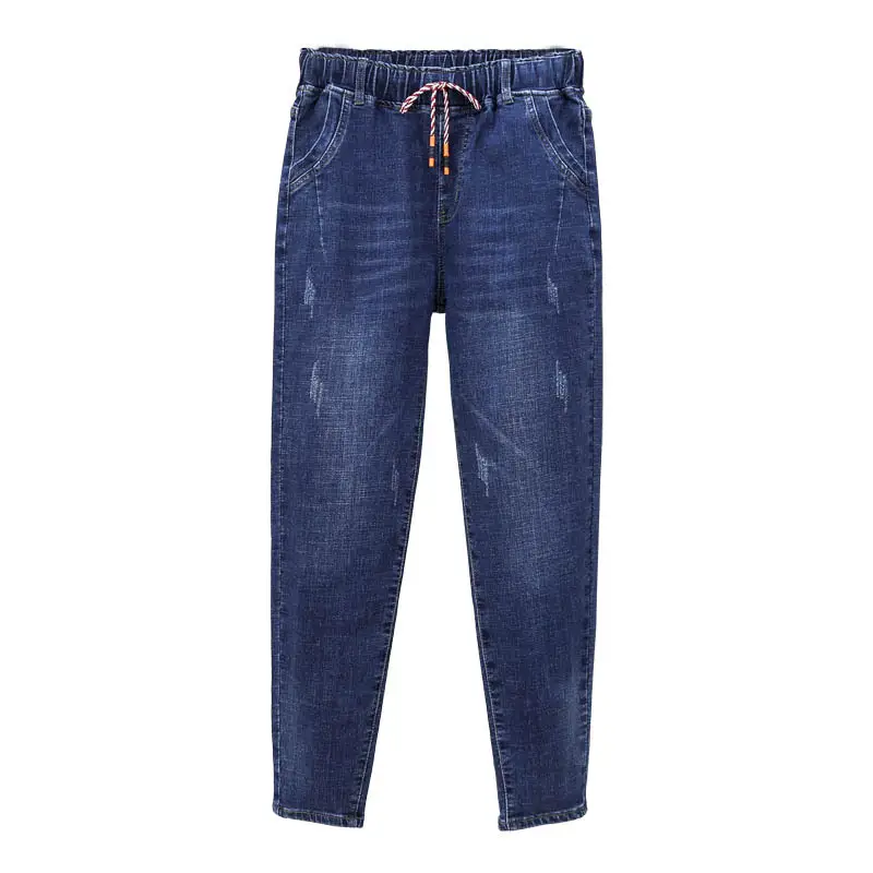 New Plus Size Elastic Harlan Jeans Women Blue