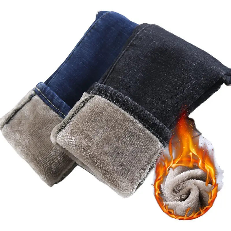 Fleece Lined Skinny Jeans Women High Waist Winter Warm - Image 9