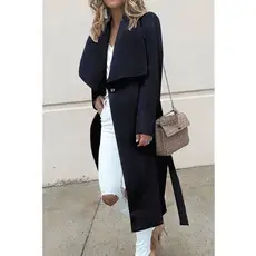 Women's V-Neck Long Sleeve Sweater Coat White — feature 12