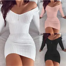 Women's V-Neck Long Sleeve Sweater Coat White — feature 6