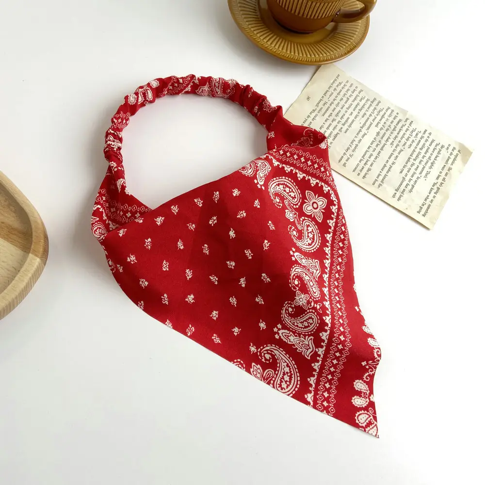 Red French Pattern Cashew Headband for Men Women - Image 6