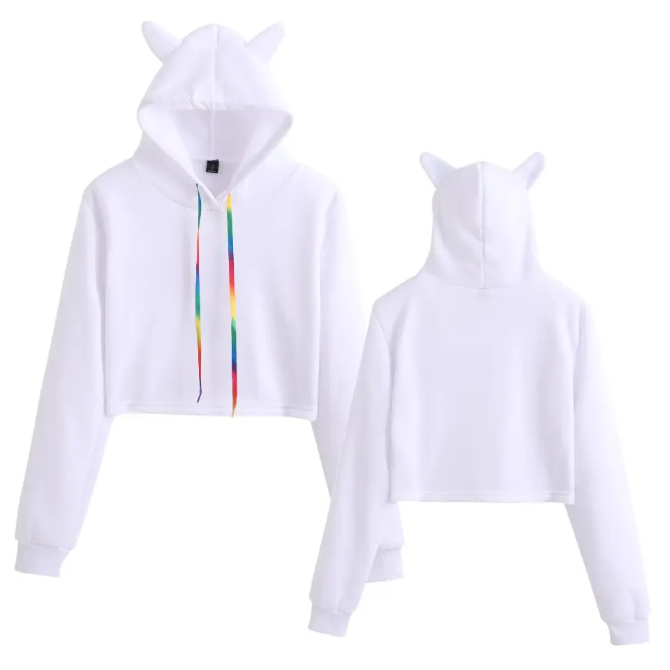 Black Cat Ears Hoodie Set for Women