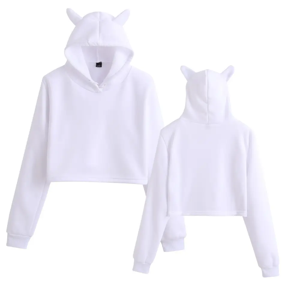Black Cat Ears Hoodie Set for Women