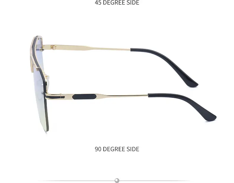 Men Square Frame Sunglasses with Retro Rim Design — feature 44