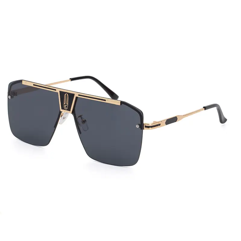 Men Square Frame Sunglasses with Retro Rim Design