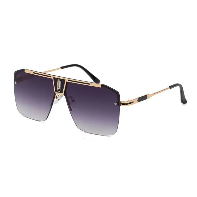 Men Square Frame Sunglasses with Retro Rim Design - Image 2
