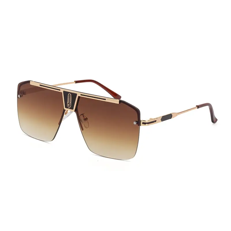 Men Square Frame Sunglasses with Retro Rim Design - Image 3