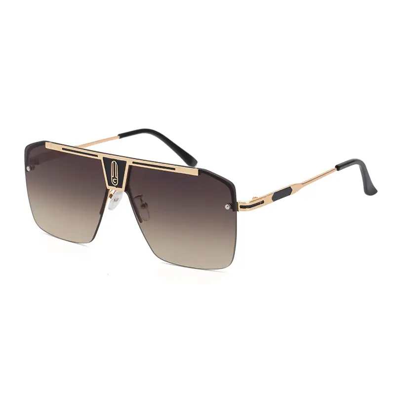 Men Square Frame Sunglasses with Retro Rim Design - Image 4