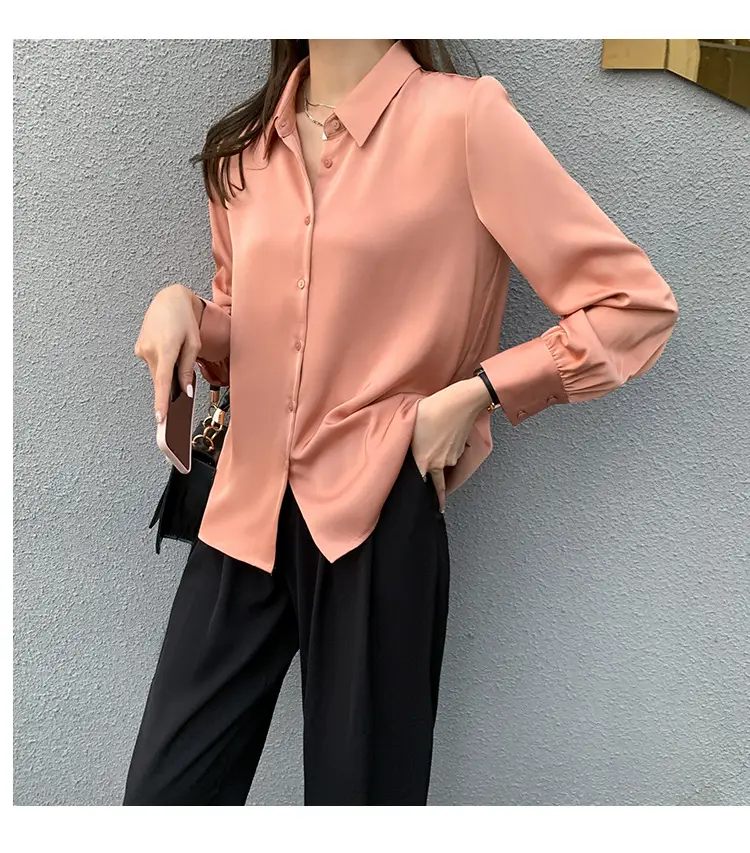 Women's Long Sleeve Shirt Beige Black Pants 2021 Spring — feature 19