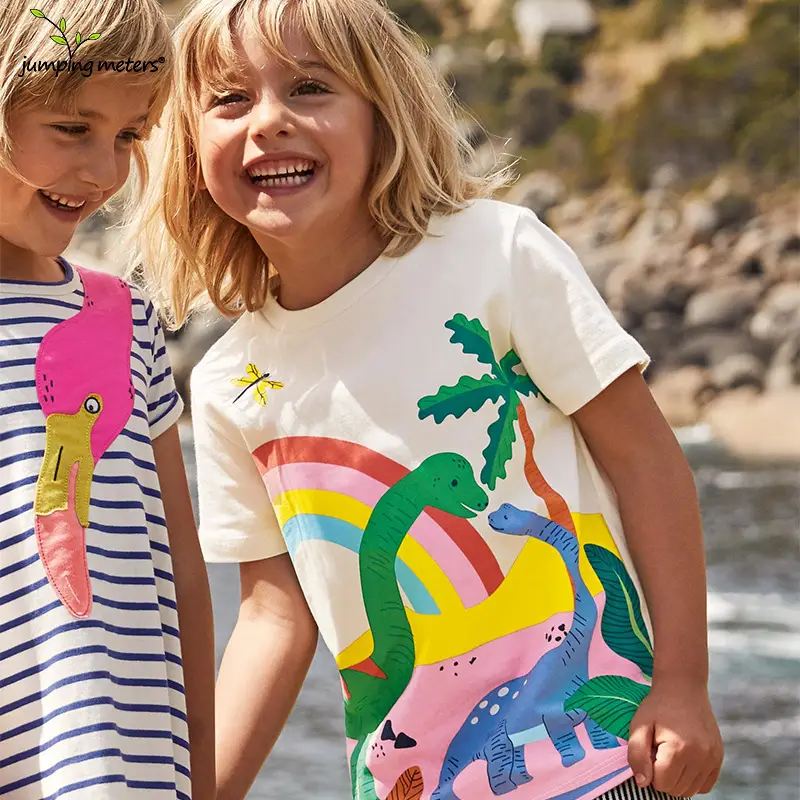 2026 Kids Printed Dinosaur T-Shirt White Short Sleeve - Image 2