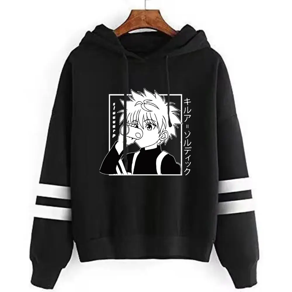 Men Black Cross Logo Hoodie Sweatshirt Fleece Lined Parallel Stripes - Image 3