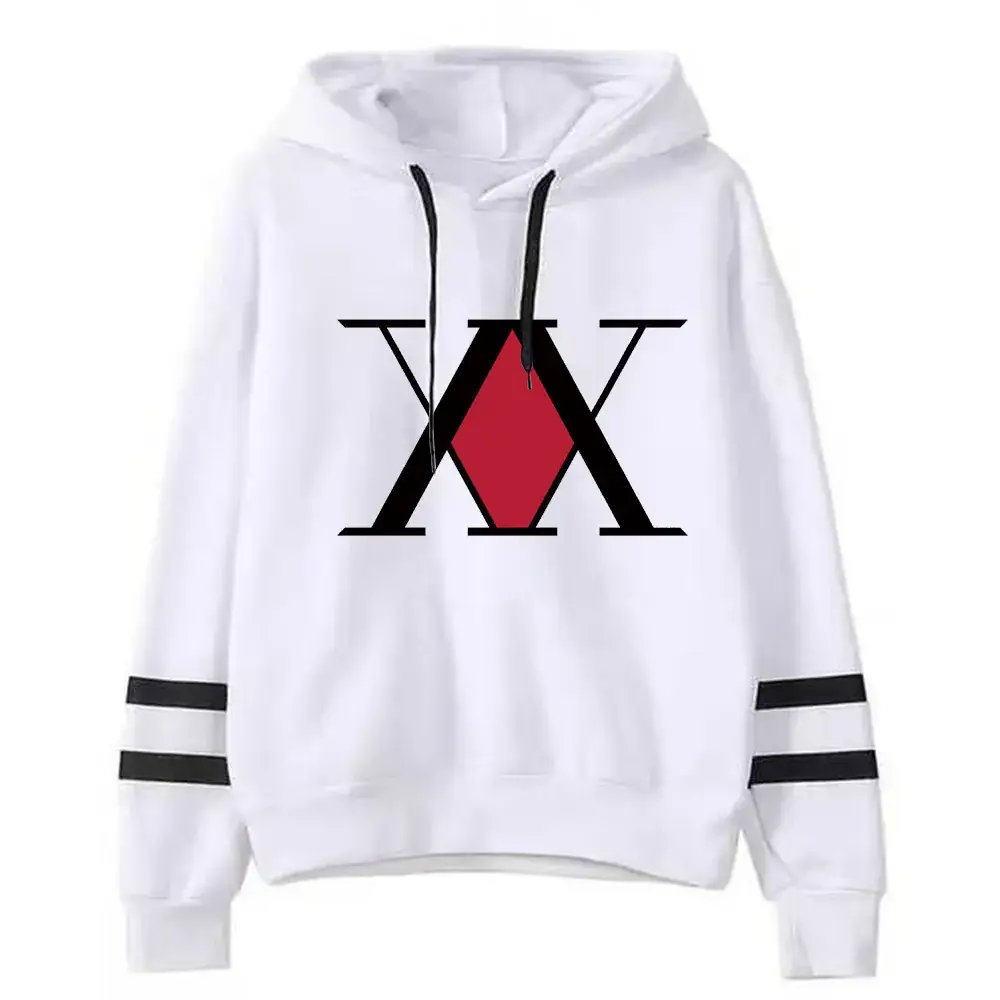 Men Black Cross Logo Hoodie Sweatshirt Fleece Lined Parallel Stripes - Image 6