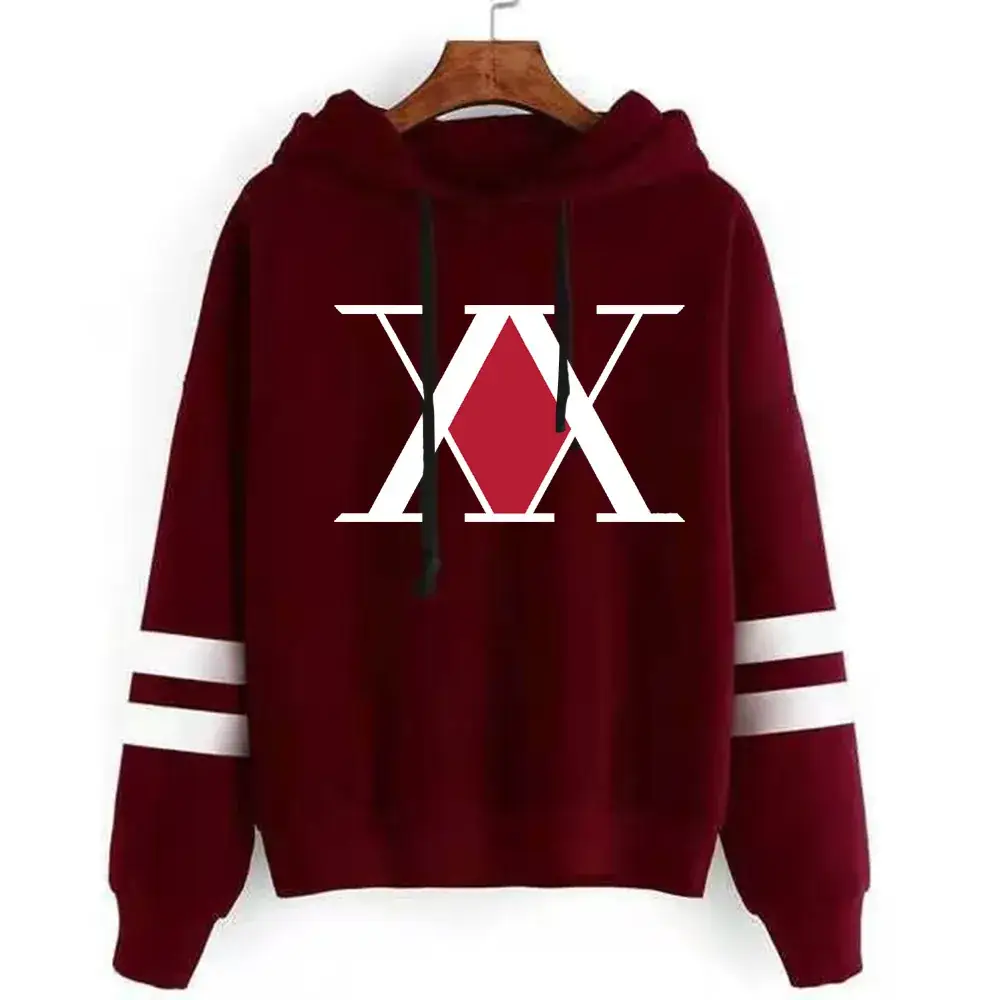 Men Black Cross Logo Hoodie Sweatshirt Fleece Lined Parallel Stripes - Image 10