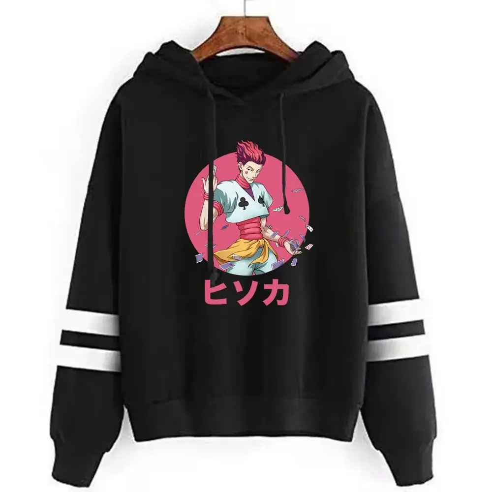 Men Black Cross Logo Hoodie Sweatshirt Fleece Lined Parallel Stripes - Image 13