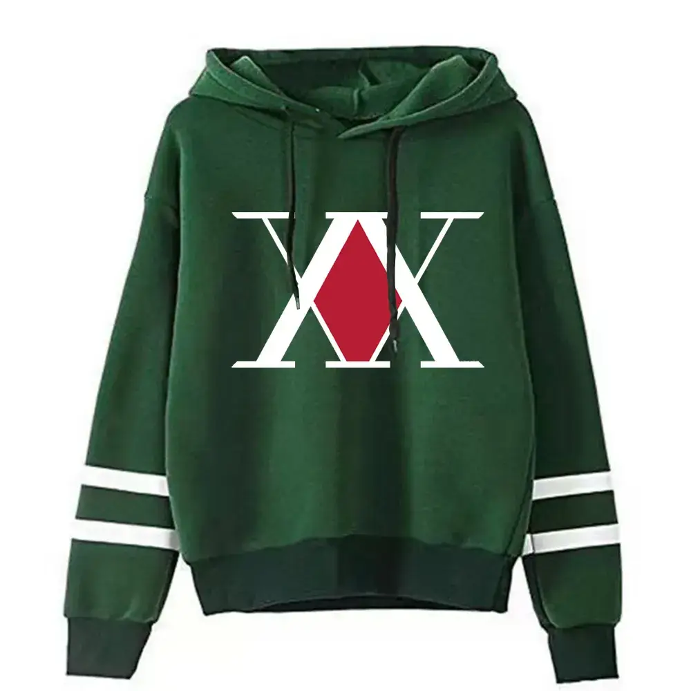 Men Black Cross Logo Hoodie Sweatshirt Fleece Lined Parallel Stripes - Image 9