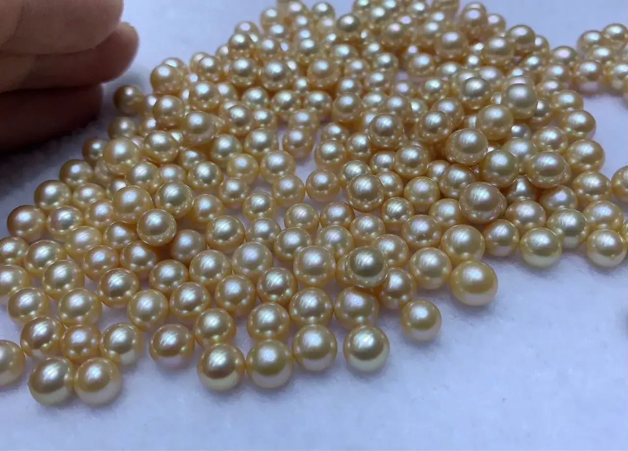 7-8mm Gold Skin Freshwater Pearl Beads Wholesale