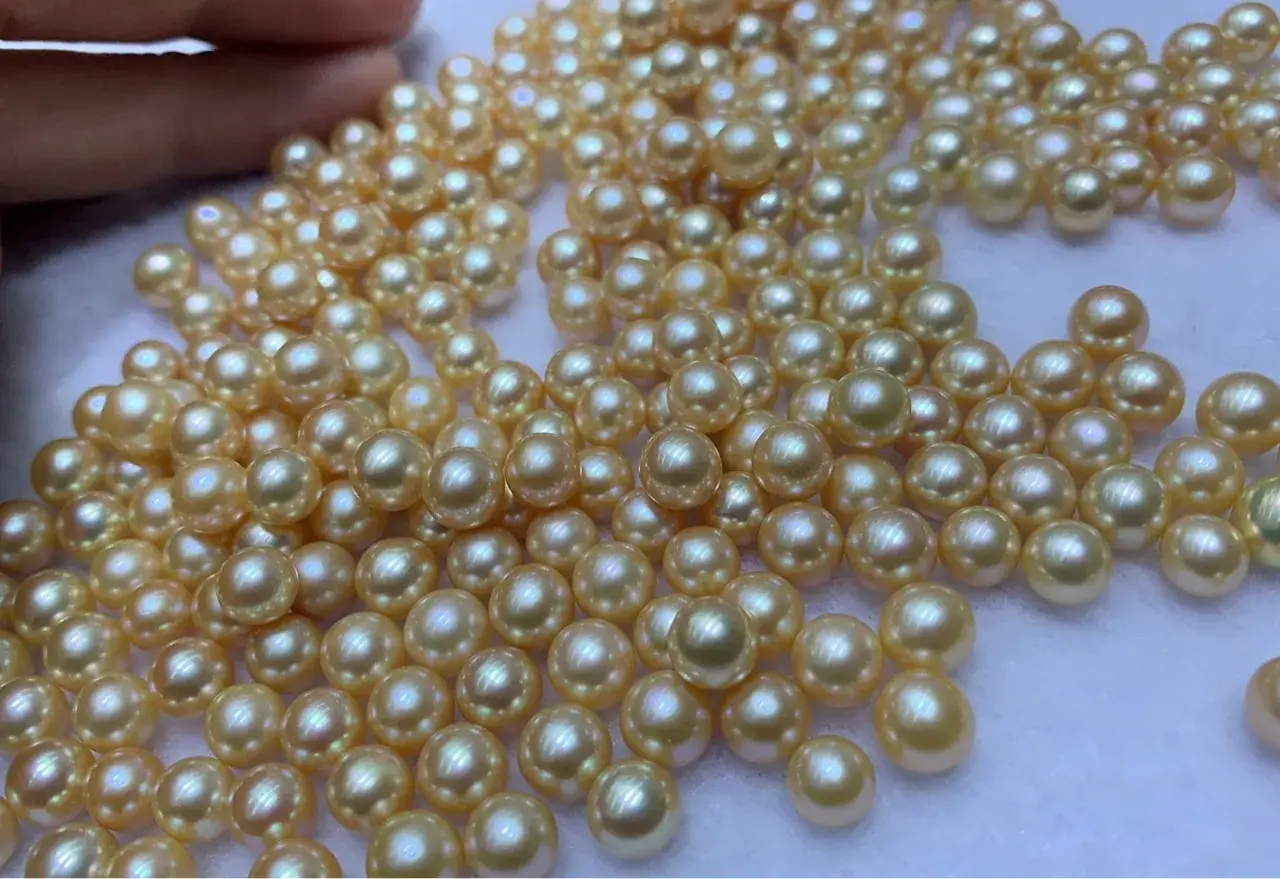 7-8mm Gold Skin Freshwater Pearl Beads Wholesale