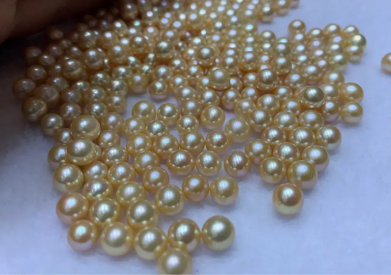 7-8mm Gold Skin Freshwater Pearl Beads Wholesale