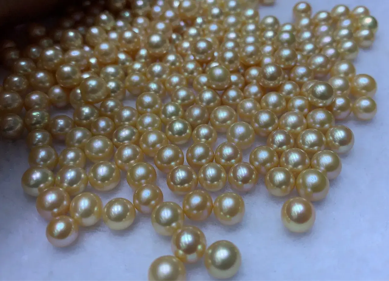 7-8mm Gold Skin Freshwater Pearl Beads Wholesale