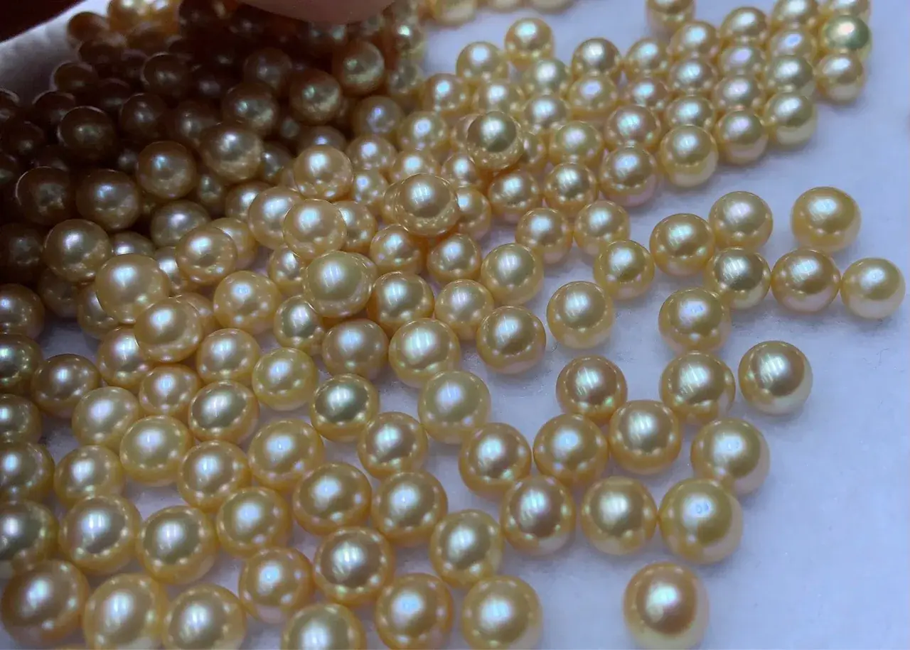 7-8mm Gold Skin Freshwater Pearl Beads Wholesale