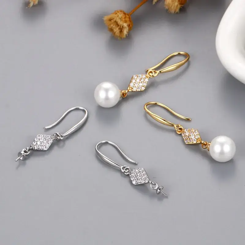 Japanese Kojoke Pearl Diamond Earrings Gold Plated - Image 6