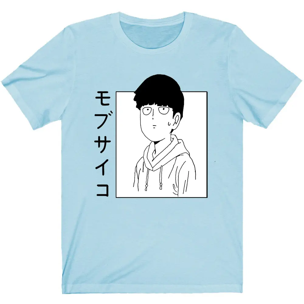 Mob Psycho 100 T-Shirt Light Blue Casual Men Women - Image 5